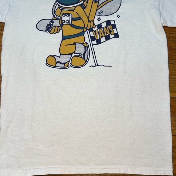 Vans Off The Wall Small Astronaut W Skateboard Skater Double Sided T Shirt EUC - Picture 3 of 6
